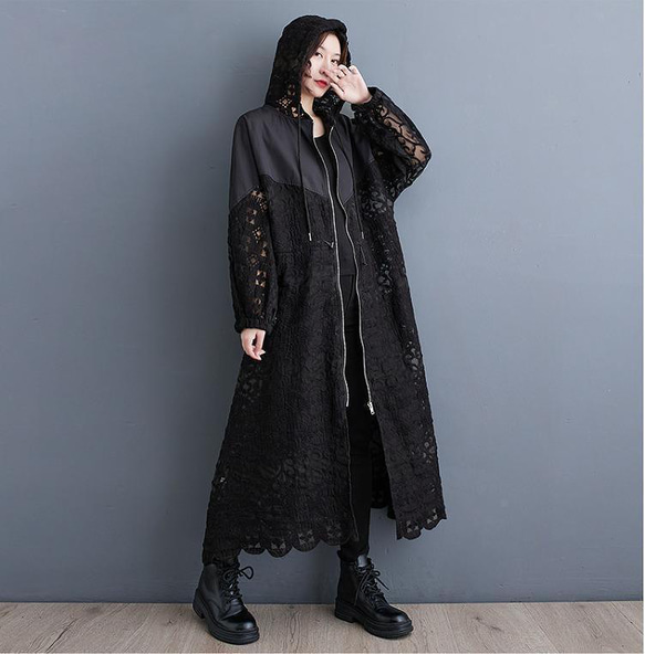 大きいサイズ レディース ロング シャツ レース 春 秋冬 新品