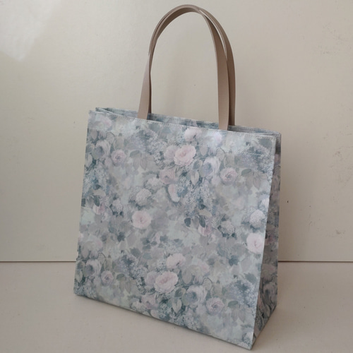 専用　リバティプリント　ラミネート　スクエアバッグ　ハムステッドサマー リバティ ハムステッド・サマー 〉ラミネート・紙袋型トート