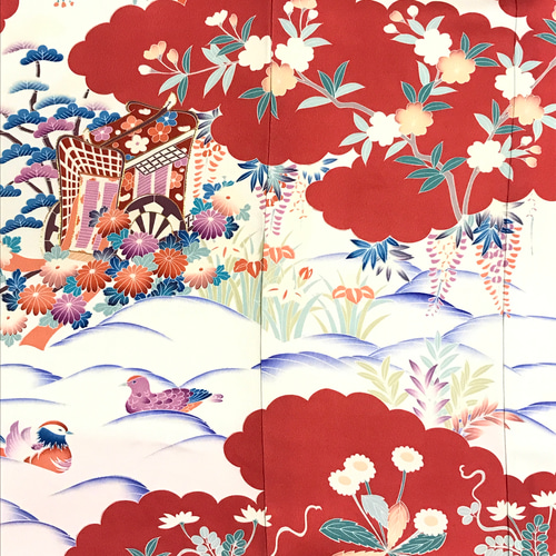 正絹】着物リメイク 豪華振袖ドレス&ショールのセット／キャミ