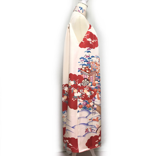 正絹】着物リメイク 豪華振袖ドレス&ショールのセット／キャミ