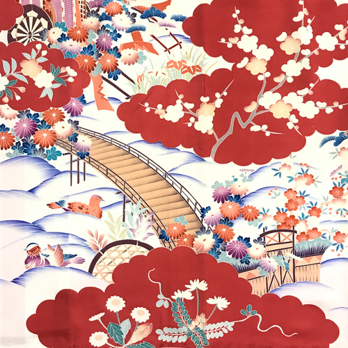 正絹】着物リメイク 豪華振袖ドレス&ショールのセット／キャミ