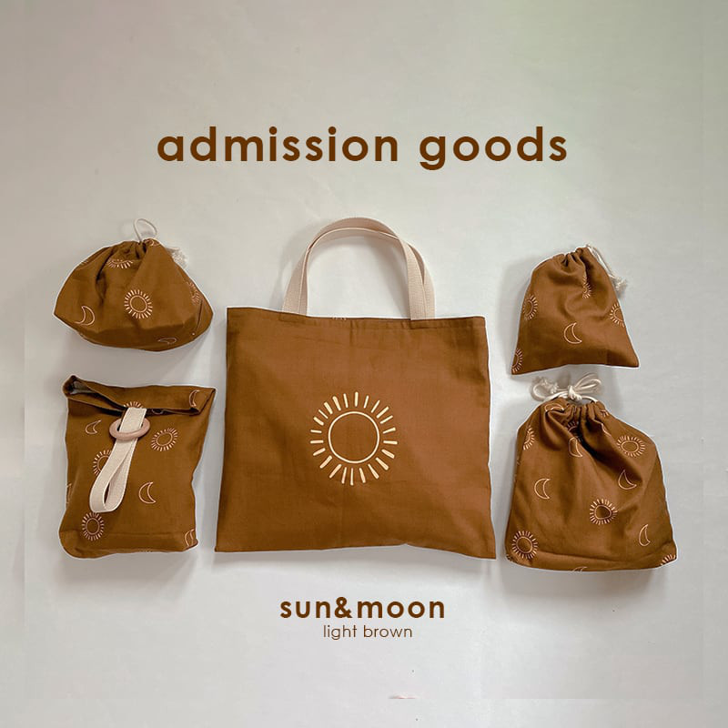 入園入学5点セット〈sun&moon ライトブラウン〉太陽 月 入園グッズ 入園 入学 入園準備 入園祝い