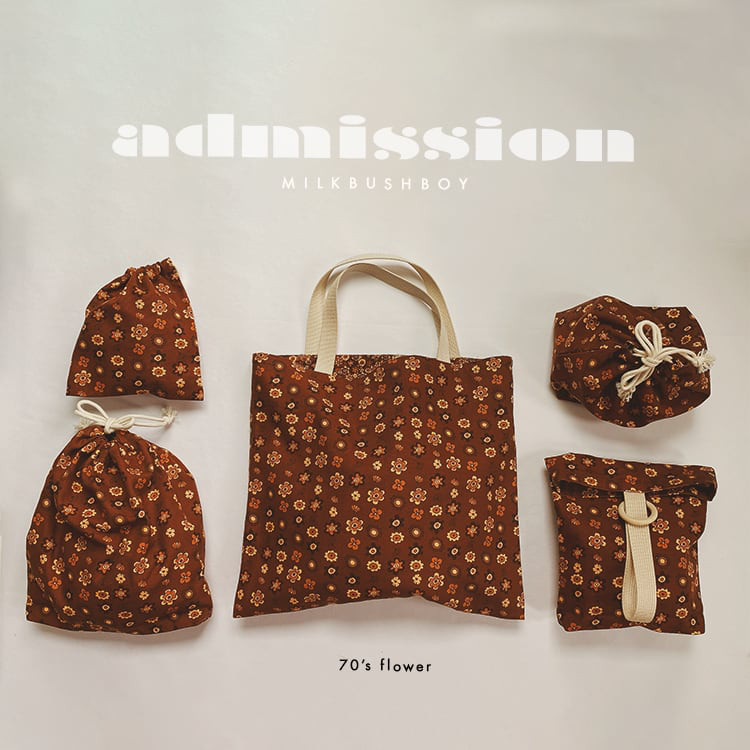 入園入学5点セット〈70's flower ブラウン〉花 花柄 ブラウン 入園グッズ 入園 入学 入園準備