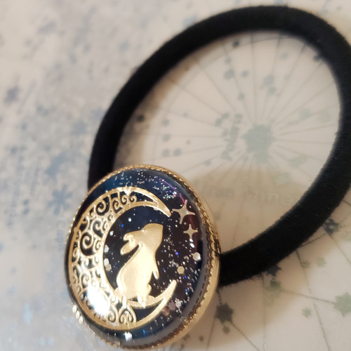 ウサギ レジンヘアゴム 2 ファンタジーな夜空 素敵な光 - メルカリ