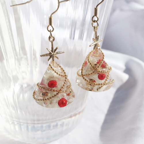 ラスト1点 クリスマスツリーカービングピアス 8f50cedd717cd66047c8ddec025961