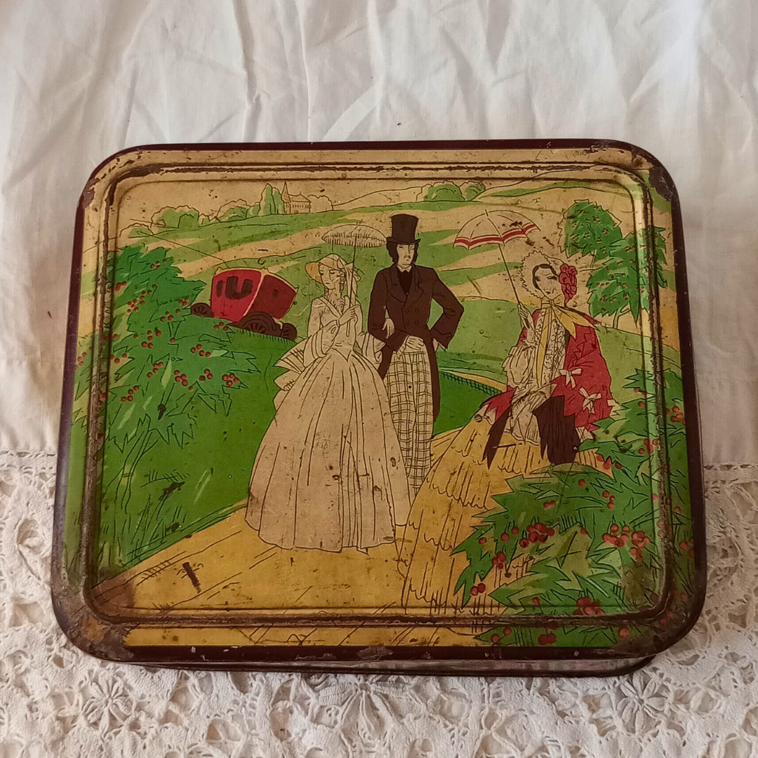 とても古いTIN缶  スクエア 長方形 フランスアンティーク