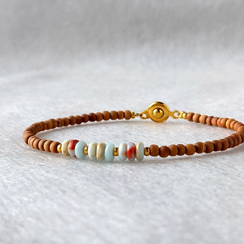 白檀ブレスレット　寿山石