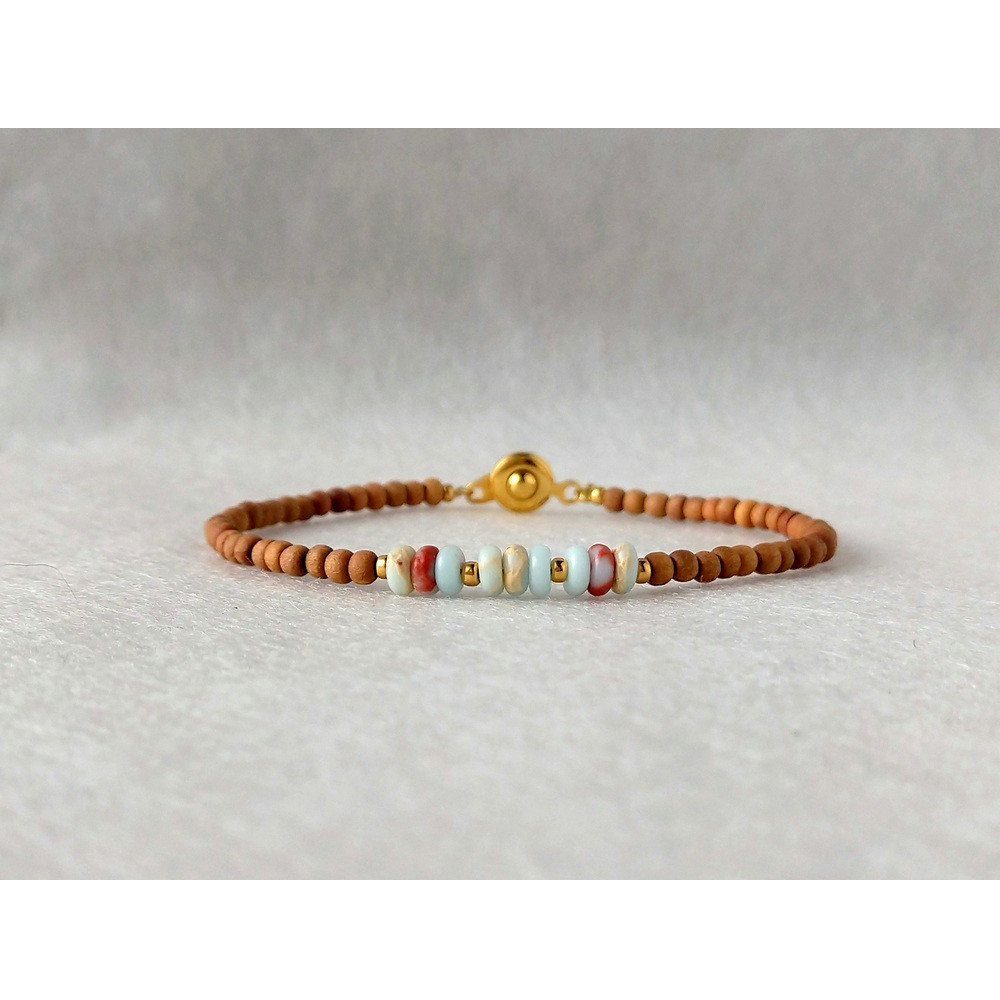 白檀ブレスレット　寿山石