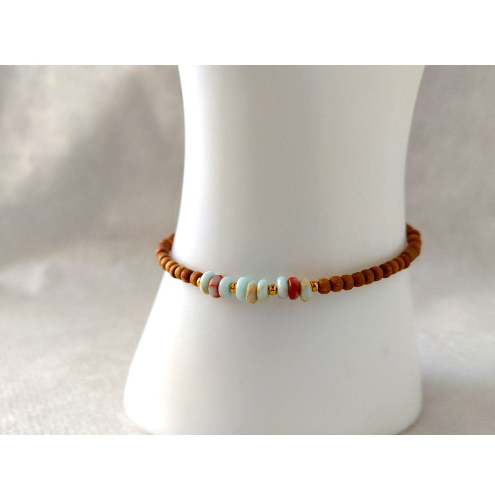 白檀ブレスレット　寿山石