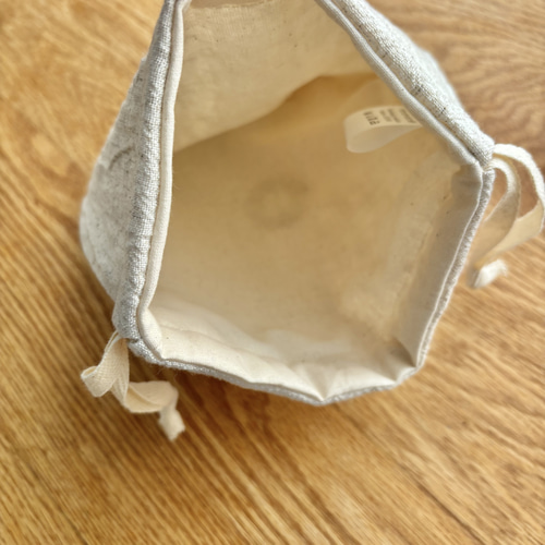 mimosa おまとめ同梱 mimosa 巾着ポーチ☆選べる/マチ無・マチ有☆ミモザ グレー