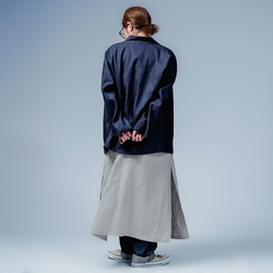 【soco】美シルエット 洗練されしデニムカーディガン / ダークインディゴ h042f-din2 8枚目の画像