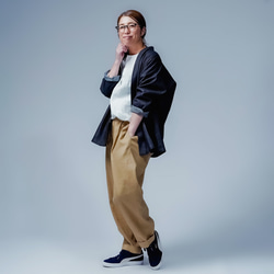 【soco】美シルエット 洗練されしデニムカーディガン / ダークインディゴ h042f-din2 12枚目の画像