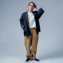 【soco】美シルエット 洗練されしデニムカーディガン / ダークインディゴ h042f-din2 11枚目の画像