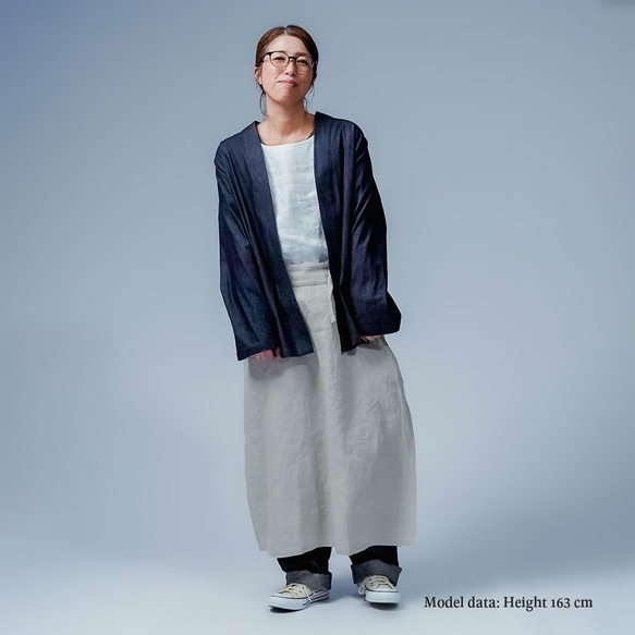 【soco】美シルエット 洗練されしデニムカーディガン / ダークインディゴ h042f-din2 3枚目の画像