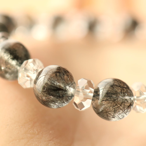 ☆スーパープレミアム☆ブラックラビットヘアルチルクォーツ：9.5ミリ