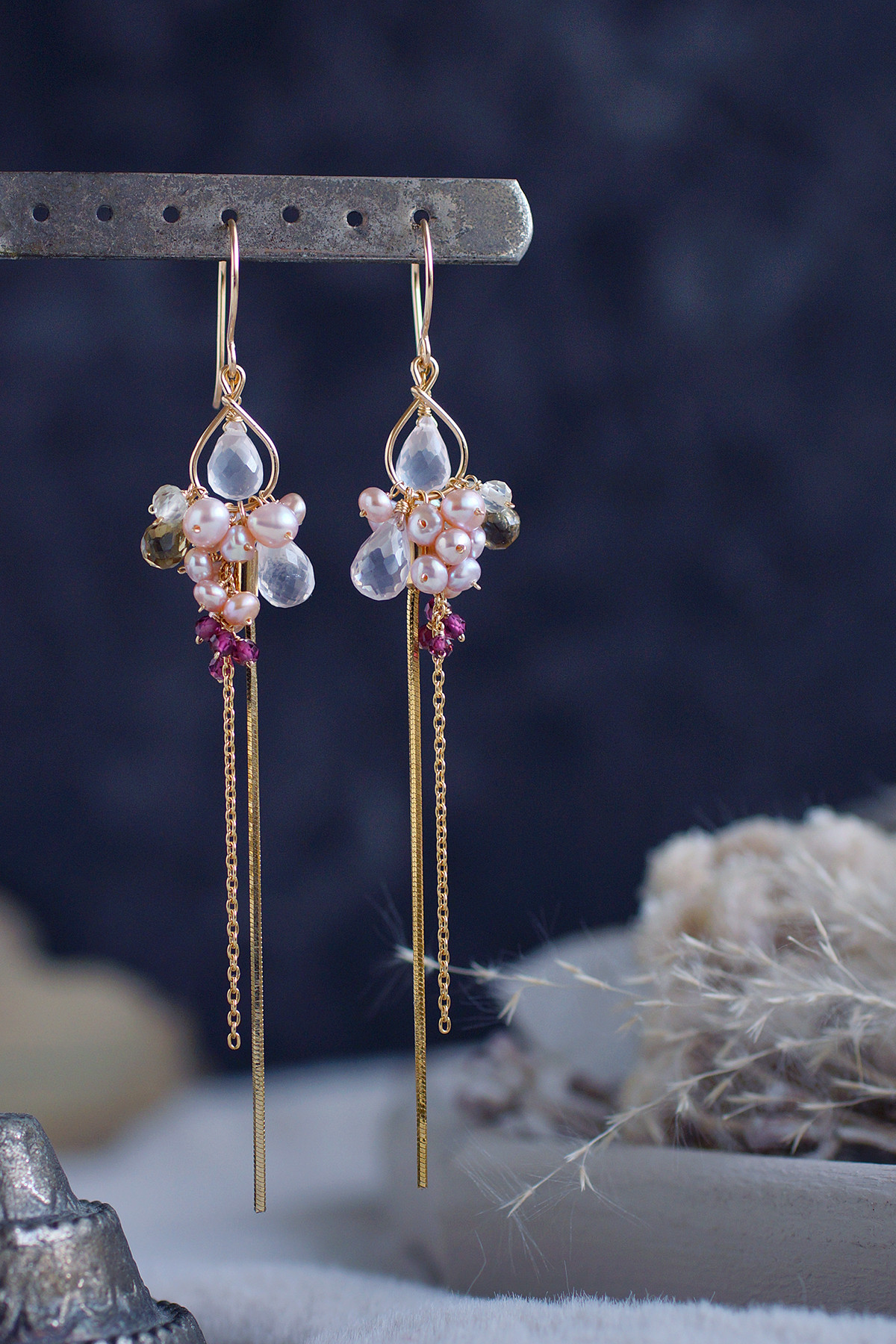 14kgf-ローズの羽衣のピアス