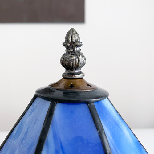 送料無料】ステンドグラス ミニランプ（ブルーパープル） オール