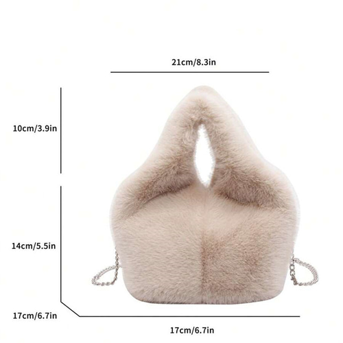 秋冬新作 ふわふわ ぬいぐるみ ハンドバッグ レディース、大容量ファー