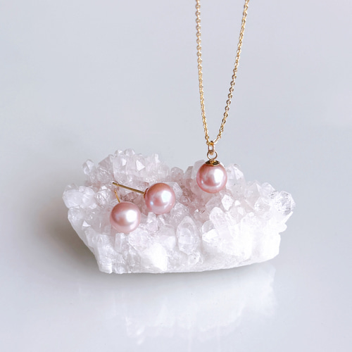 当店人気No.1 希少 桜色ピンク 淡水パール ネックレス ピアス