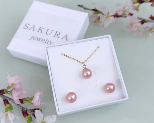 当店人気No.1 希少 桜色ピンク 淡水パール ネックレス ピアス