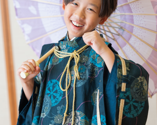 【お値下げ中】七五三セット　着物　和傘　小物など　男の子 七五三 卒園式 男の子 5才 6才 7才 ブランド袴セット 小町kids