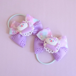 no.1053❅*⋆̩エレガントシルキークリスマスリボン②❅*⋆̩レジンヘアゴム no.1053❅*⋆̩エレガントシルキークリスマスリボン②❅*⋆̩レジン