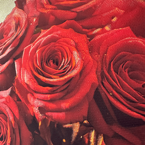 赤いバラの花束」金色キャンバス絵画※純金箔使用 絵画 開運絵師