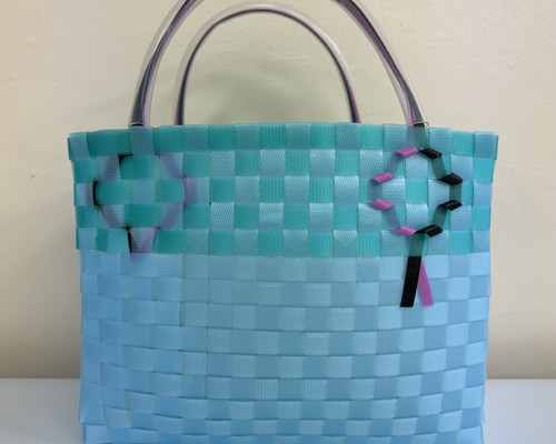 プラカゴ PPバンド バッグ ブルー 透明 黒 海 エコバッグ・サブバッグ