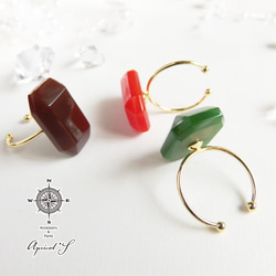 宝石チョコレートの指輪 フリーリング（ ミルクチョコ / ブラウン ）茶色 金色 ゴールド ファッションリング シンプル 4枚目の画像