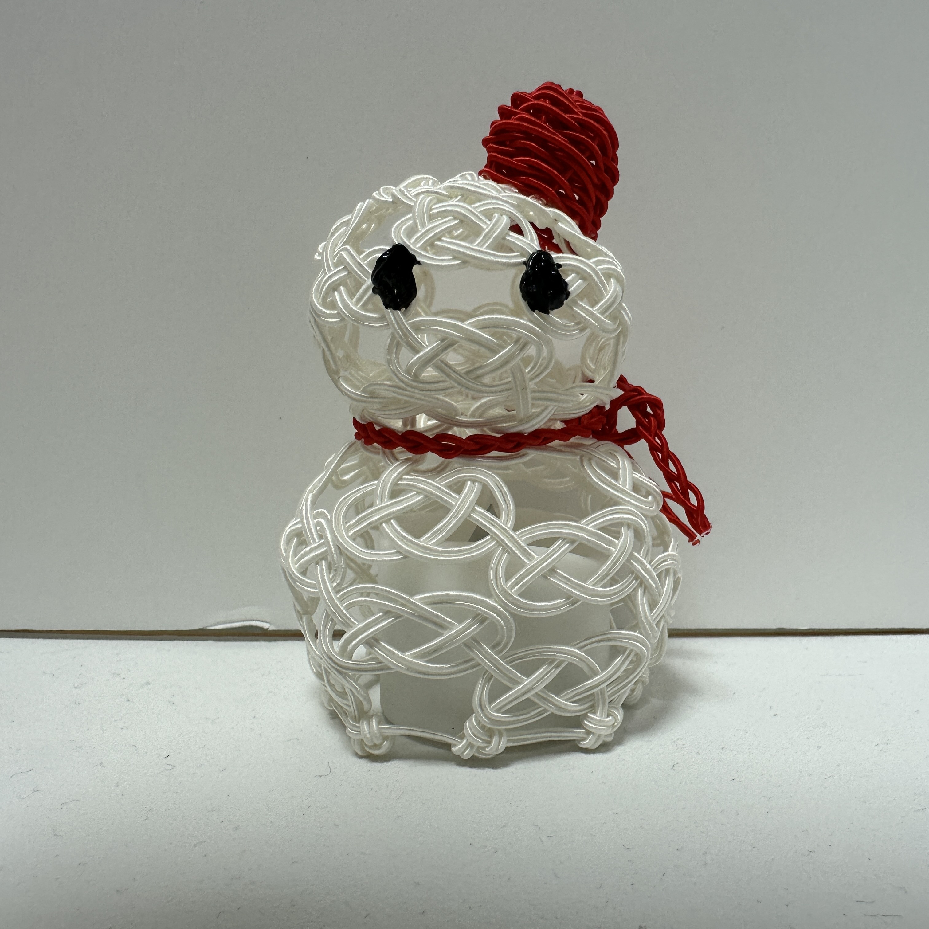 とけない雪だるま　赤　LEDキャンドルライトカバー