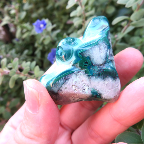 美しい鉱物標本】クリソコラ・マラカイトの共生原石／50グラム その他