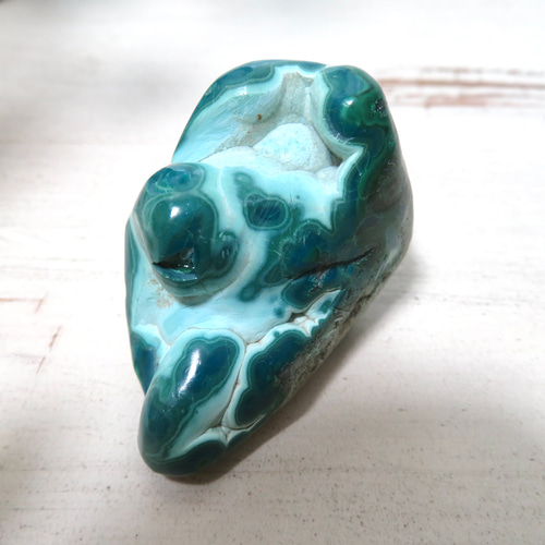 クリソコラマラカイト 共生 原石 美しい鉱物標本】クリソコラ・マラカイトの共生原石／50グラム