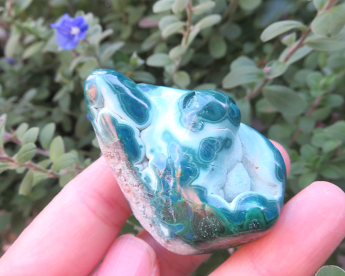 美しい鉱物標本】クリソコラ・マラカイトの共生原石／50グラム その他