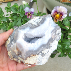 レース瑪瑙 ピンクアメジスト アゲート ジオード 晶洞 原石 その他置物