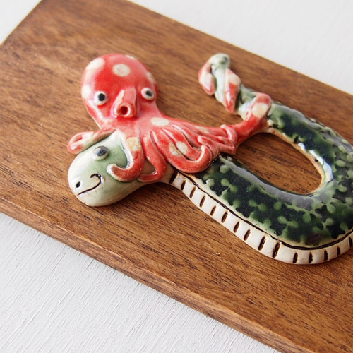 正月 縁起物壁掛け 巳とタコ B その他インテリア雑貨 studio claynote