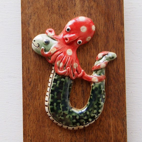 正月 縁起物壁掛け 巳とタコ B その他インテリア雑貨 studio claynote