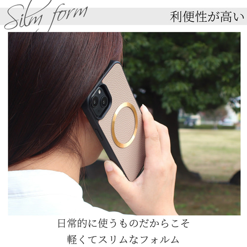 iphone15 ケース レザー 15Pro 15ProMAX マグセーフ 大人可愛い