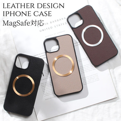 【Iphone15】ゴールドストラップ マグネット付き　ブラックレザー iphone15 ケース レザー 15Pro 15ProMAX マグセーフ 大人可愛い