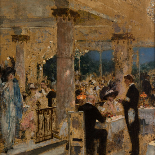 夜のレストランの絵画インテリアポスター☆ロマンティッククラシック