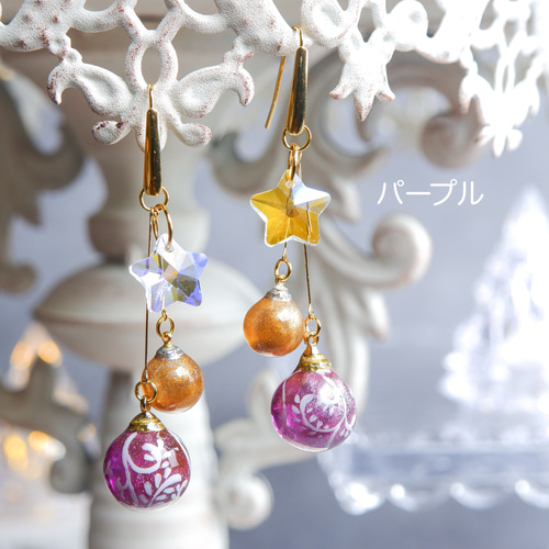 クリスマスオーナメントイヤーアクセサリー ピアス（フック・チェーン