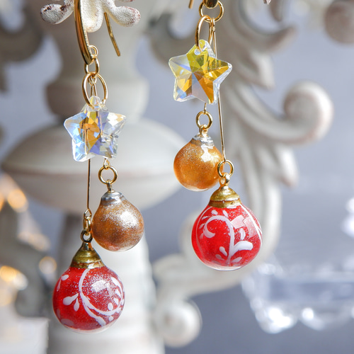 ♥♡*クリスマス飾り**☆♡♥ クリスマスオーナメントイヤーアクセサリー ピアス（フック・チェーン