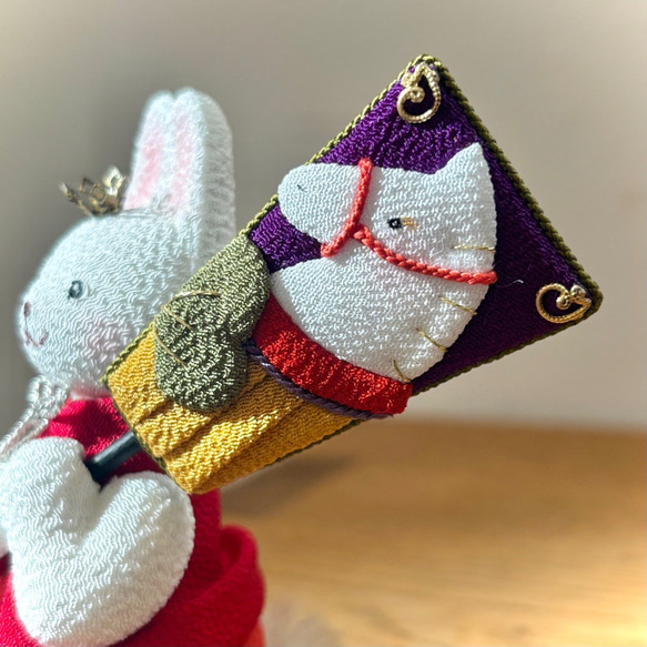 正絹 季節小物【ミニ羽子板 干支 1枚】干支の置物 正月飾り 午 巳