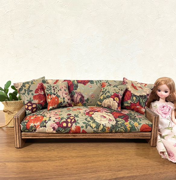 * vintage miniature ❀ 菜の花色の可愛い花柄 ソファ set 楽天市場】2Pソファ 花柄 ボタニカル柄 2人掛けソファ かわいい