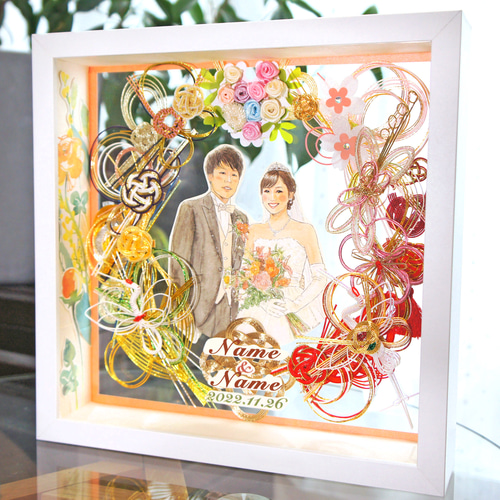 ご祝儀袋と水引をリメイクした「水引アート」【25cmサイズ】 立体