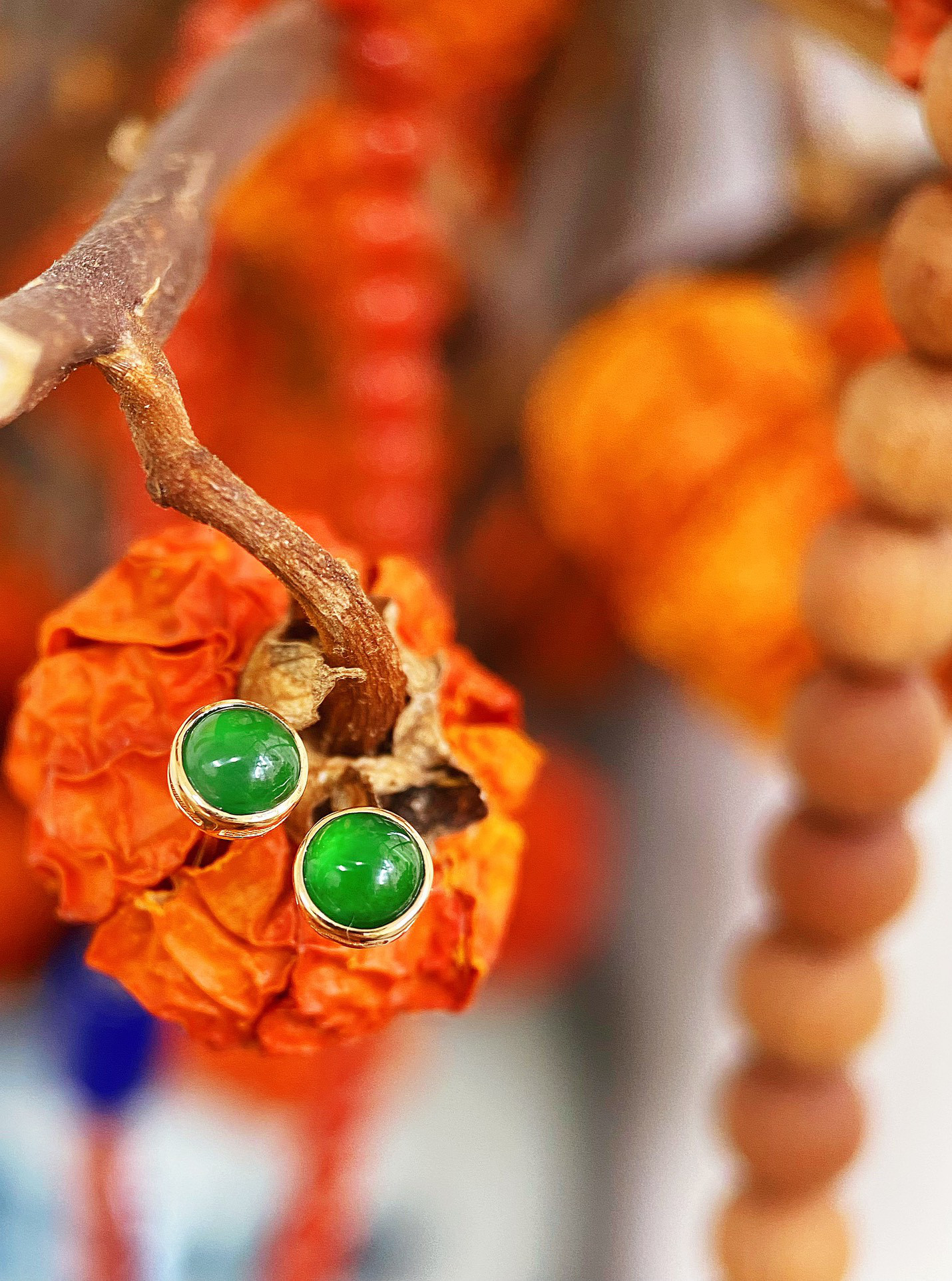 ヒスイミニサイズピアスk18