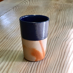 備前焼 デニム備前 ビアマグ 藍ブルー① 新作 Creema限定 備前焼緋襷藍