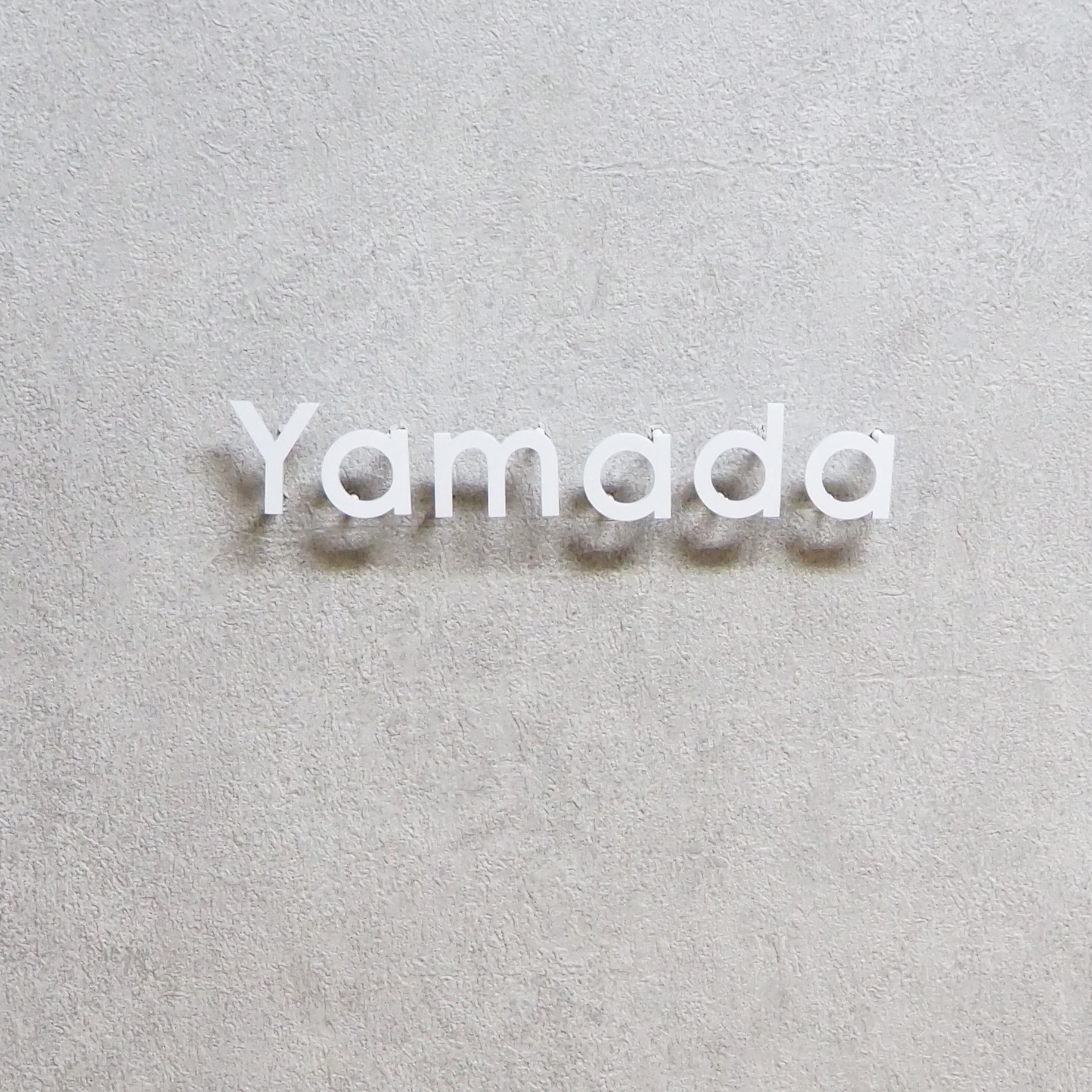 <スーパーホワイト塗装> 切り文字ステンレス表札（ボルトつき）