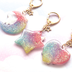 ラメがキラキラ★お名前いりのきらめきユニコーンキーホルダー 5枚目の画像