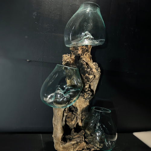 バリ島インテリア雑貨✨流木✖️ガラスwood glass premium (現物商品
