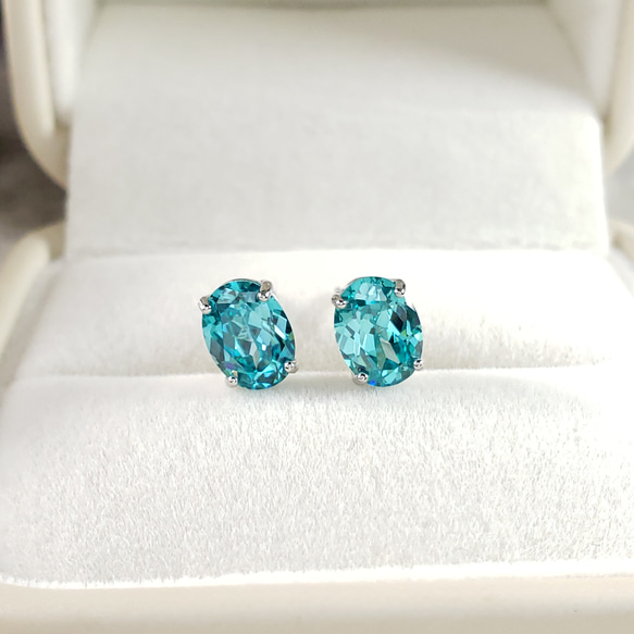 奇跡の煌めき✨ パライバトルマリン 人工宝石 オーバル 8x6mm
